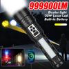 Super Bright Flashlight USB Rechargeable Most Strong LED Flash Light Long Range Torch Zoom Outdoor With Digital Power Display