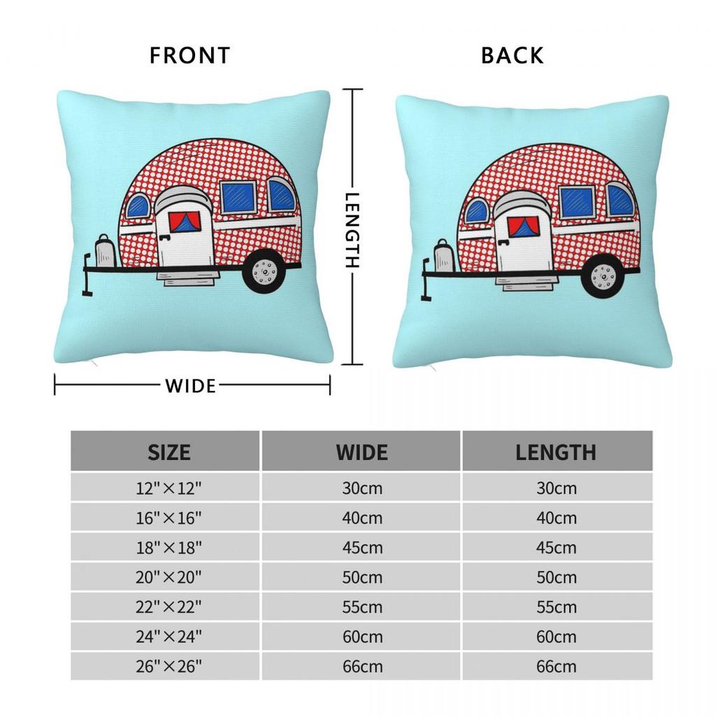 Caravan Camp Square Pillowcase Polyester Linen Velvet Pattern Zip Decorative Pillow Case Sofa Cushion Cover