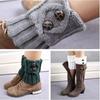 Ladies Short Leg Warmers Crochet Cuffs Ankle Toppers Knitted Trim Boot Socks UK