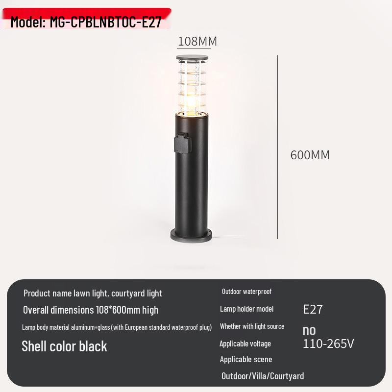 Водонепроницаемый садовый светильник из алюминия и стекла, европейский стандарт - Уличное минималистичное исполнение