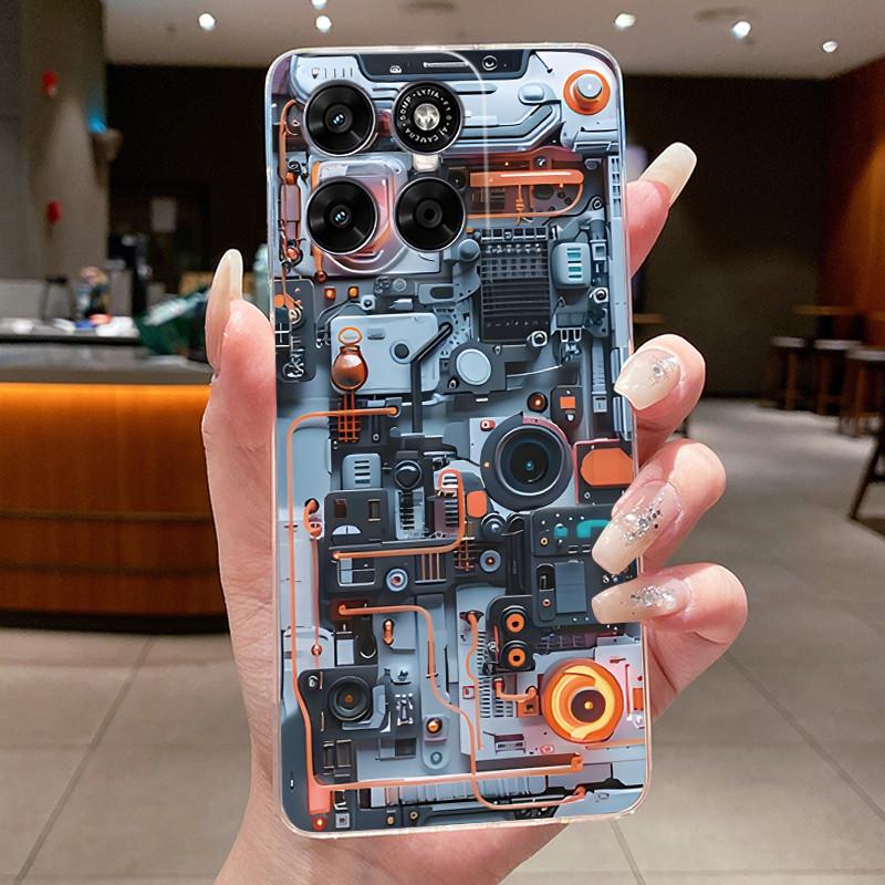 Чехол для Motorola Moto G67 G77 Эстетичный Роскошный Милый Крутой Для Мальчиков Девочек Мягкий Силикон Чехол для Телефона Задняя Крышка Прозрачный ТПУ Корпус