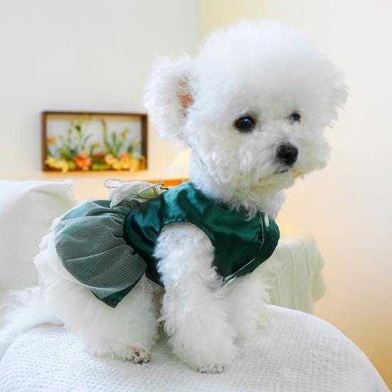 Yousheng Pet Dress Удобное модное платье для собак принцессы с бантом и тяговым кольцом Товары для животных