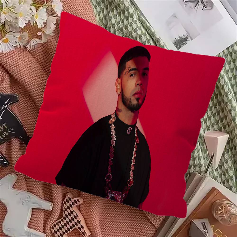 Классический рэпер Anuel AA Музыка Персонализированная картинка текст домашние декоративные подушки Бытовые подарки 45x45см