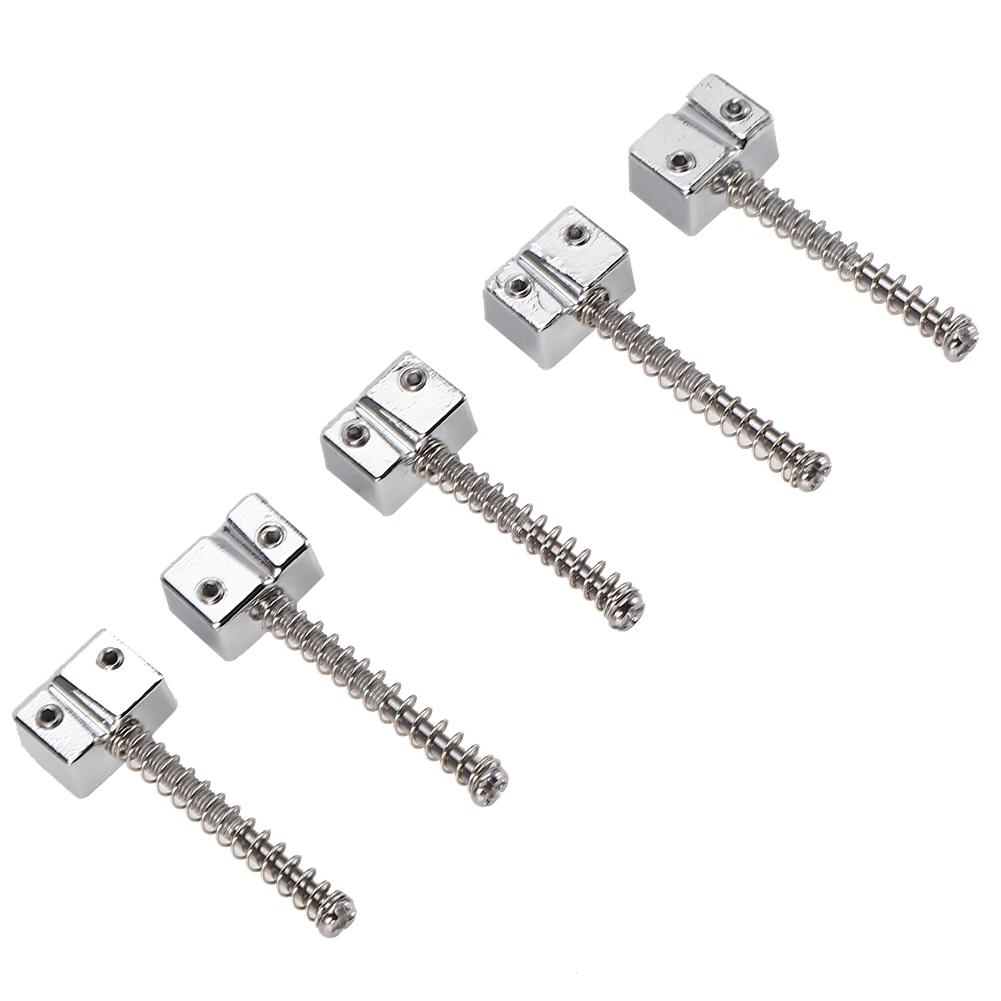 5 шт. седла для струн бас-бриджа для бас-электрогитары запасная часть пружинные винты серебро