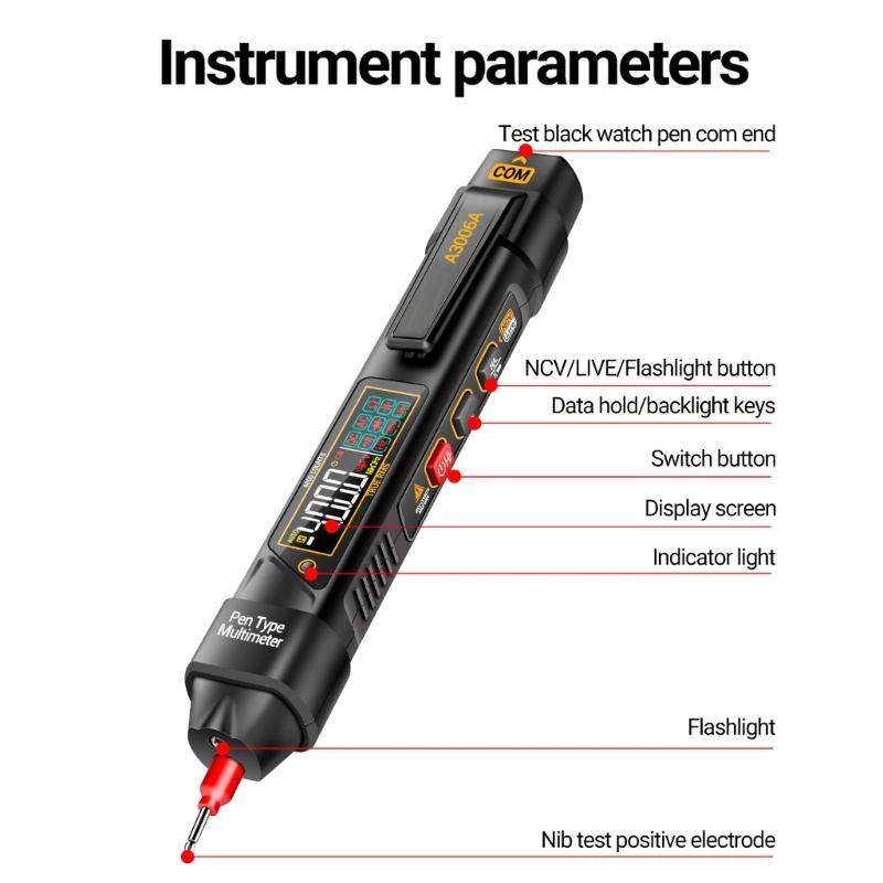 Pen Type Digital Multimeter Voltages Tester Meter LCD Display Voltages Resistance Diode Continuity 600V Voltmeter