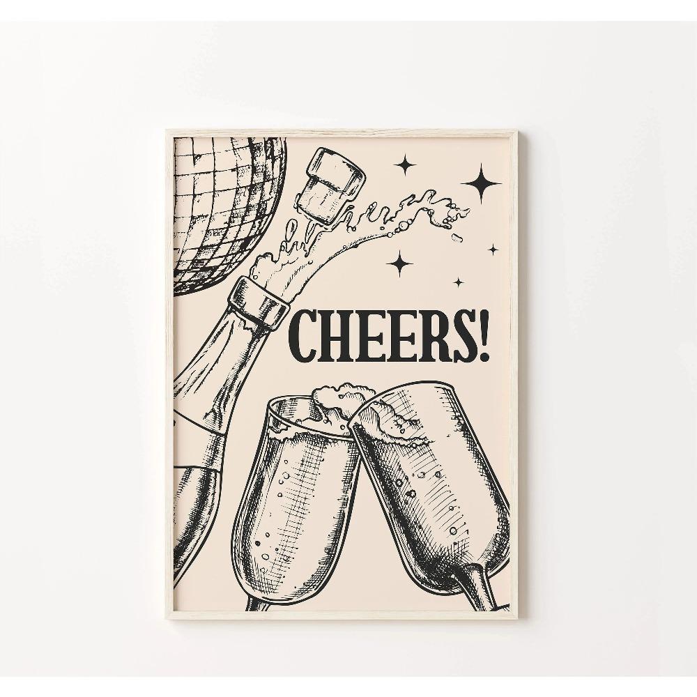 Stylish Minimalist Kitchen Wall Decor Chinese Gourmet Drinking Breakfast Coffee Print Modern Home Aesthetic Decor Perfect Gift