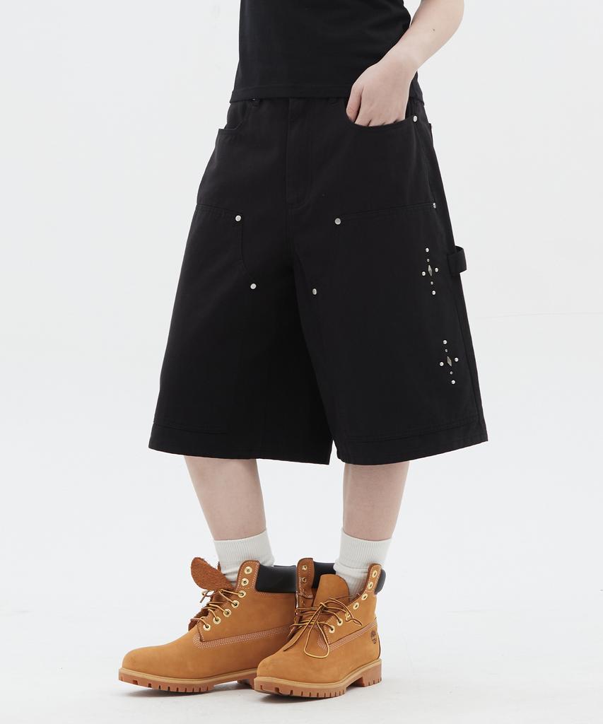 DOMINANT Stud Carpenter Bermuda Pants_Black