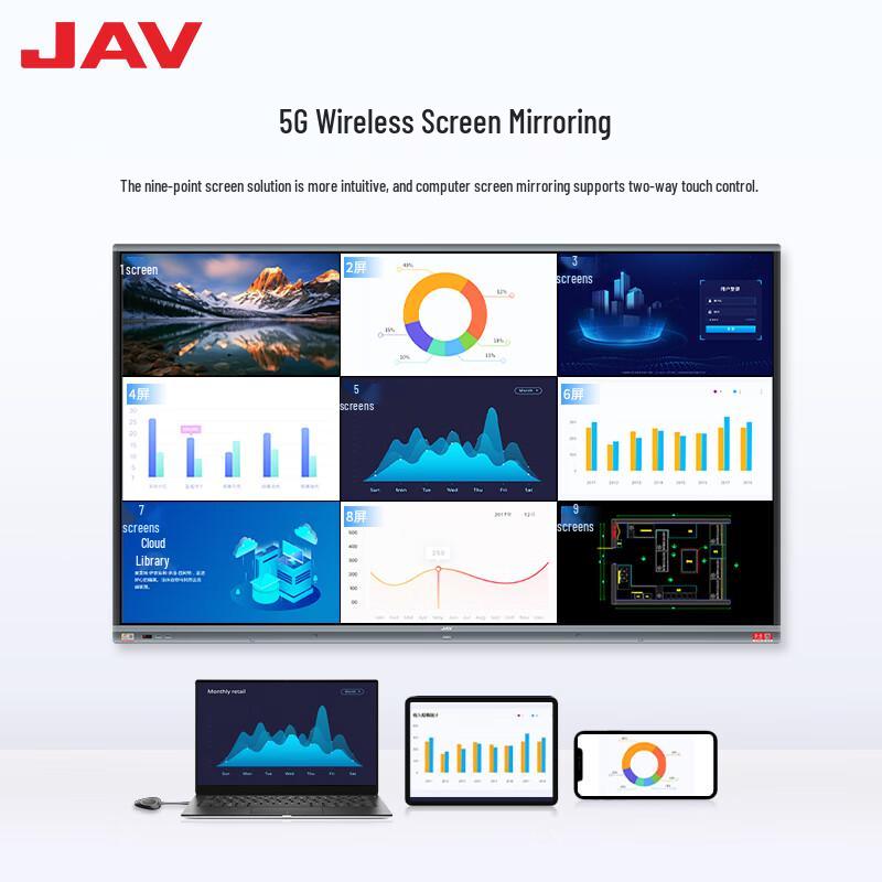 JAV 55-inch Interactive Flat Panel Display with Dual System (CN version)