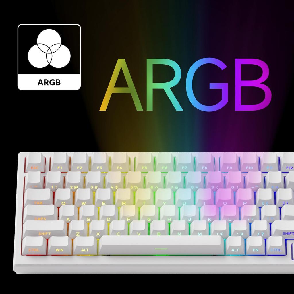Akko TAC75 HE Gaming English Rapid AstroAim Magnetic Hot Side 8000Hz Polling 16000Hz Scan SnapKey White Keyboard, 75% Layout, 0.005mm Trigger,