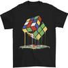 Dripping Rubix Cube Funny Puzzle Mens T-Shirt 100% Cotton