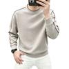 Mens Round Neck Long Sleeve Sweatshirt Trendy Color Block Tape Casual Versatile Pullover Top