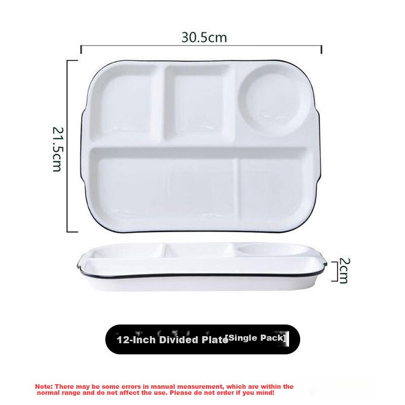 JIWUSENLIN Ceramic Divided Plate, Fast Food Tray, Student Meal Box, Compartmented Postpartum Tableware, Individual Serving Plate, Breakfast Plate