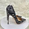 New Fashion Snake Skin Pattern Celebrity High Heel Shoes Pointed Thin Heel Shallow Mouth Single Shoe Women's Shoe