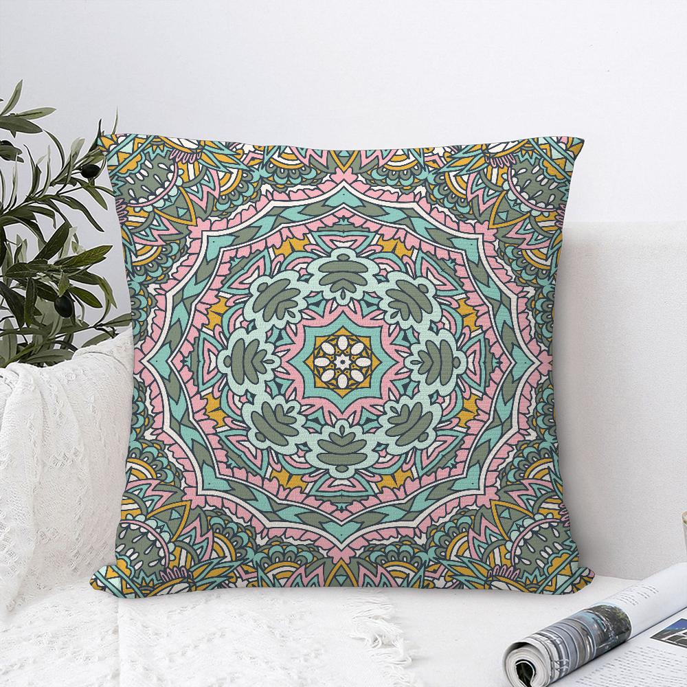 Mandala Bohemian Ethnic Pillow Case Plush Fabric Soft Pillowcase Double Sided Print Sofa Cushion Cover Throw Pillow Cover