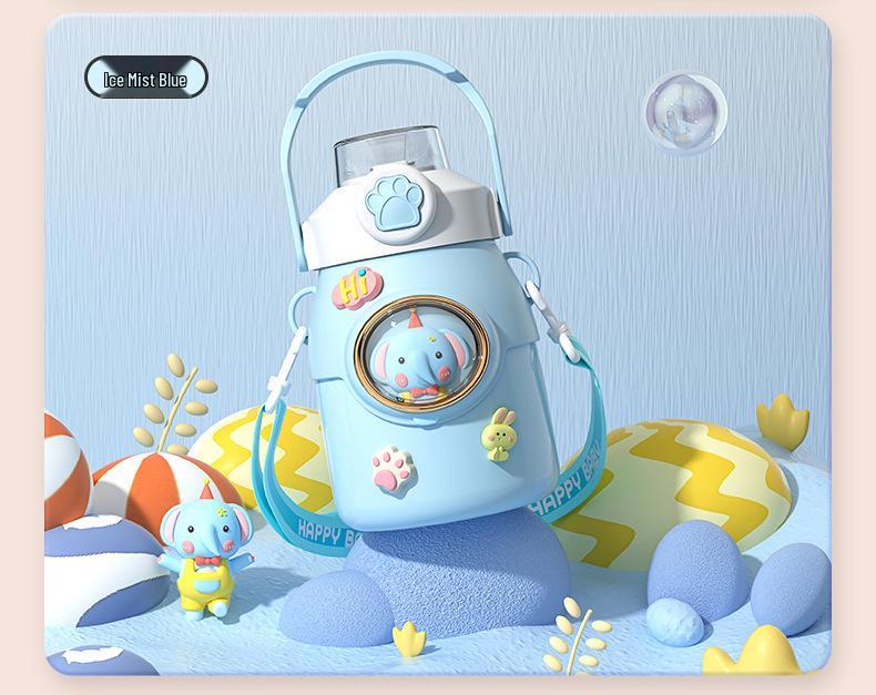 2025 Детская бутылка для воды из нержавеющей стали с термоизоляцией и крышкой, открывающейся одной кнопкой