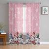 Christmas Snowflake Snowman Watercolor Sheer Curtains for Living Room Decoration Window Curtains Kitchen Tulle Voile Curtains