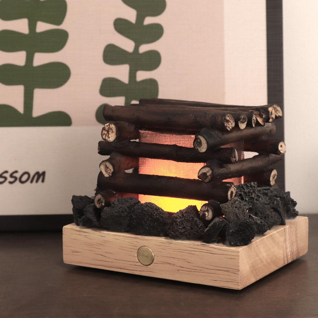 Имитация огня лампа с USB-подзарядкой, 3 режима, белый шум, светодиодный ночник-имитация костра для стола