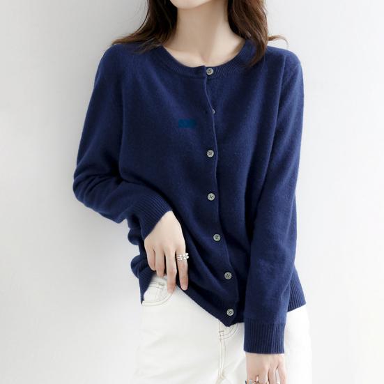 Женский свитер, модный кардиган с круглым вырезом и пуговицами, мягкий удобный вязаный свитер для повседневной носки