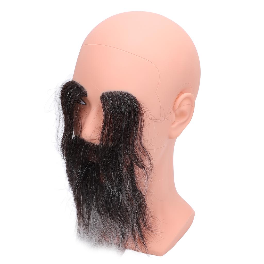 Голова манекена парикмахера с длинной бородой и бровями, многоразовая, из смолы и ПВХ, парикмахерская практика, лысая голова