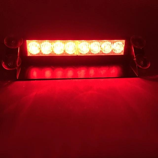 8 LED Universal Car Strobe Light Flasher Vehicle Windshield Flashing Warning Signal Lamp Red Blue Police Emergency Lights 12V