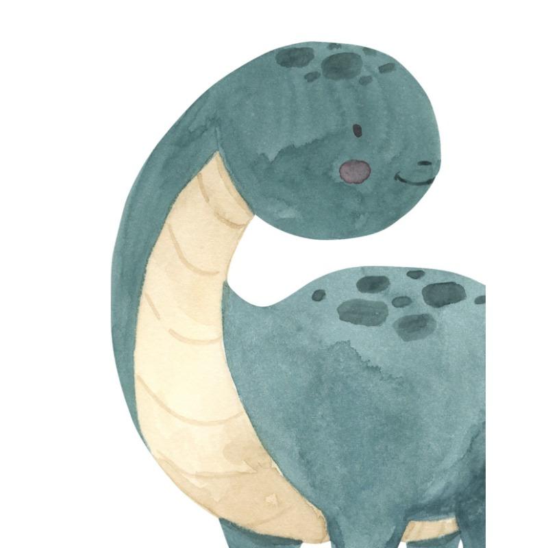 Акварельный мультяшный динозавр Персонализированные плакаты и принты Печать на холсте Настенное искусство Картина для детской комнаты Декор для детской