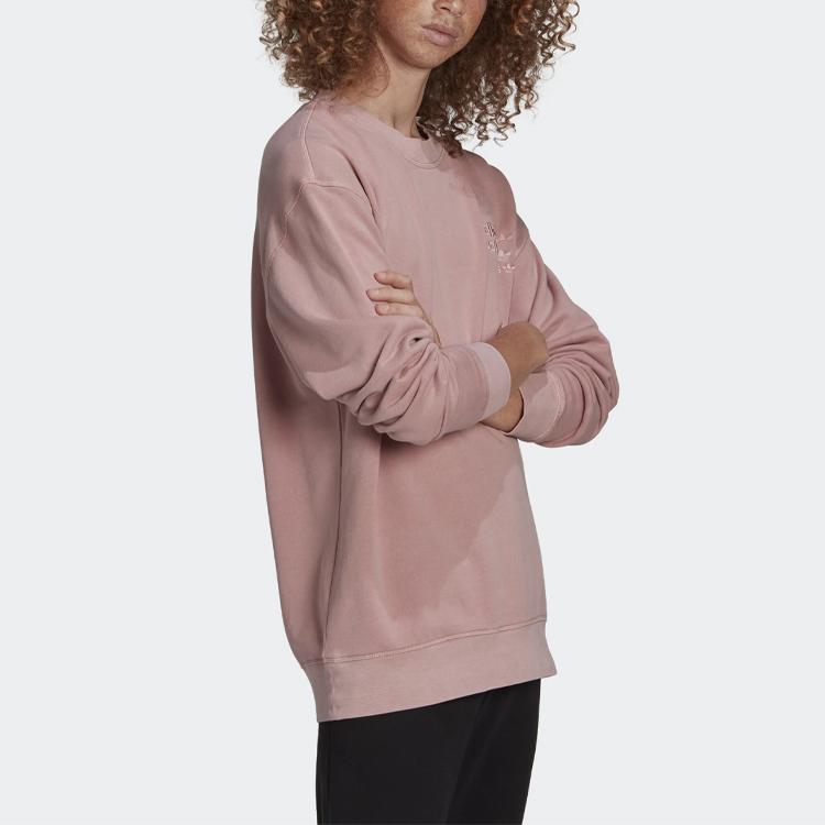 adidas Originals Trefoil Logo Свободная толстовка с круглым вырезом и длинными рукавами Мужские топы Розовый GL6163
