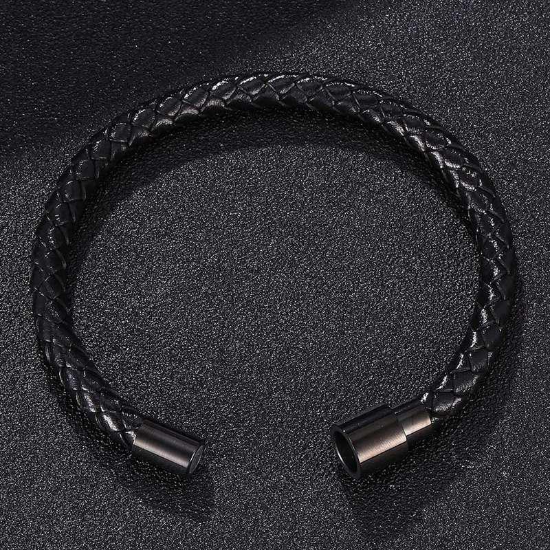 Модный браслет из натуральной плетеной кожи, мужской браслет для женщин, ювелирные изделия, кожаный браслет с застежками