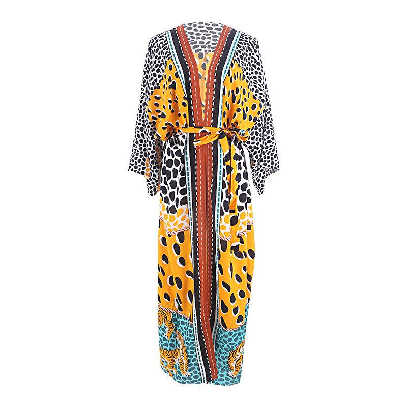 Пляжное прикрытие из европейского и американского хлопка: Кардиган, юбка или рубашка бикини с принтом для отдыха на море