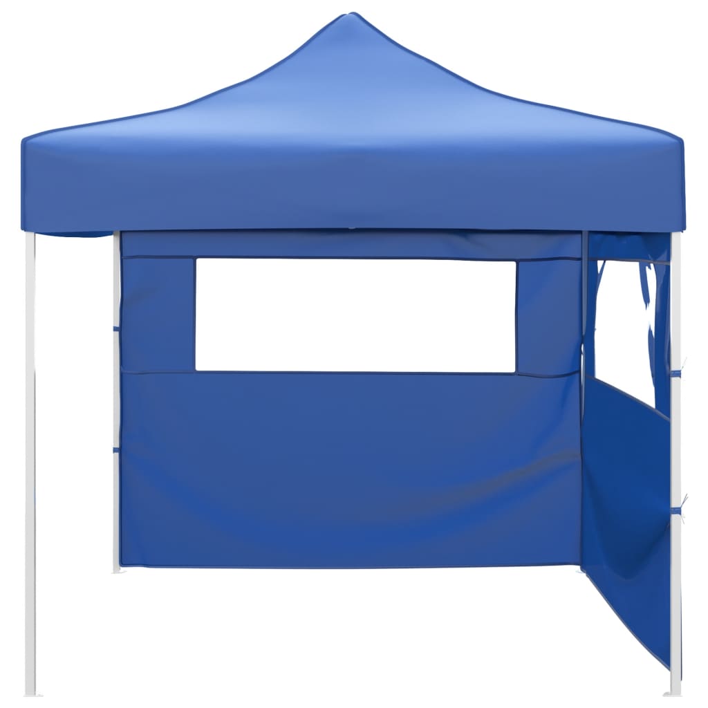 Folding Tent with 2 Side Walls 3 x 3 m Blue