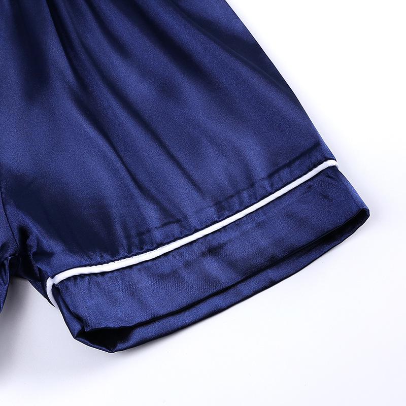 Детский летний пижамный комплект Ice Silk - домашняя одежда из искусственного шелка для мальчиков и девочек