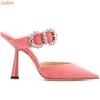 Модные хрустальные сандалии Блинг-блинг с острым носком, на высоком каблуке, с ремешком на щиколотке, на шпильке, с блестками, женские, для карьеры, для платья, сексуальные, блестящие сандалии