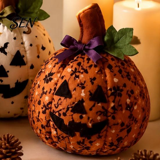 Decorative Pumpkins Cloth for Home Fall Quilting Fabric Patchwork Pumpkins, Square Autumn Precut Quilted Fabric, Vintage Polka Rustic Table