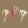 Knitted Triangle Headband French Pastoral Style Beach Vacation Headkerchief Girl Flower Headscarf