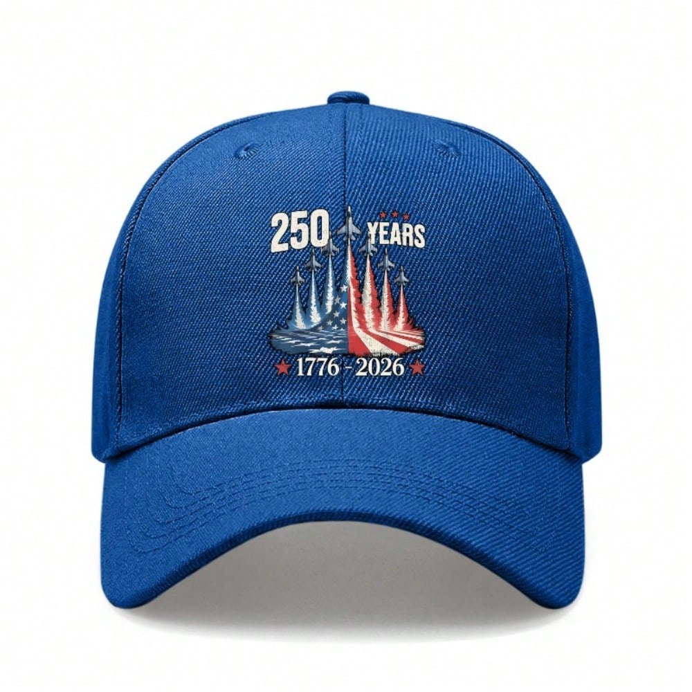 [250 Years Baseball Cap] 1776-2026 USA Patriotic Print Lightweight Breathable Adjustable Casual Outdoor Sports Hat For Independence Day Gift - Sun Cap