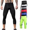 Mens Cropped Trousers Running Home Gym Cycling Leggings Fitness Training Jogging Outdoors Compression Tights 3/4 Short Pants