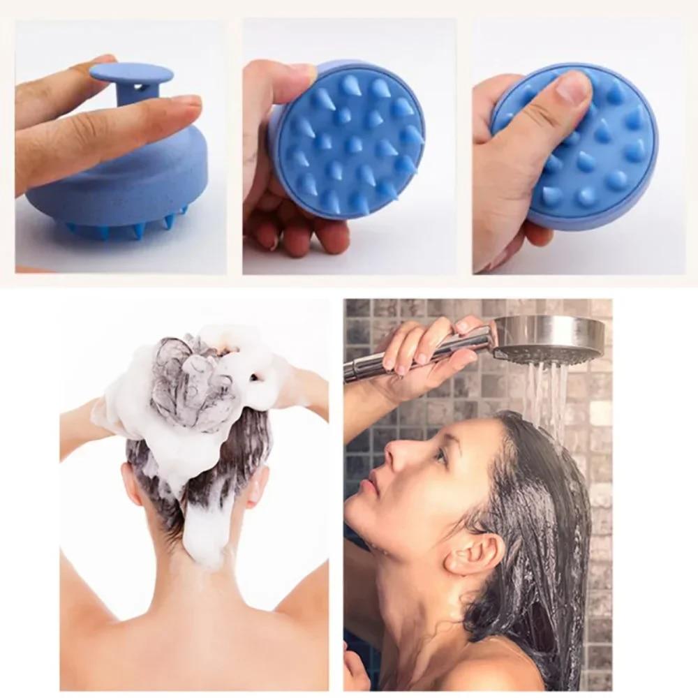 Head Scalp Massage Comb Silicone Shampoo Brush Hair Washing Comb Bath Shower Brush Salon Hairdressing Bath Spa Anti-Dandruff Shampoo Hair Clean Care