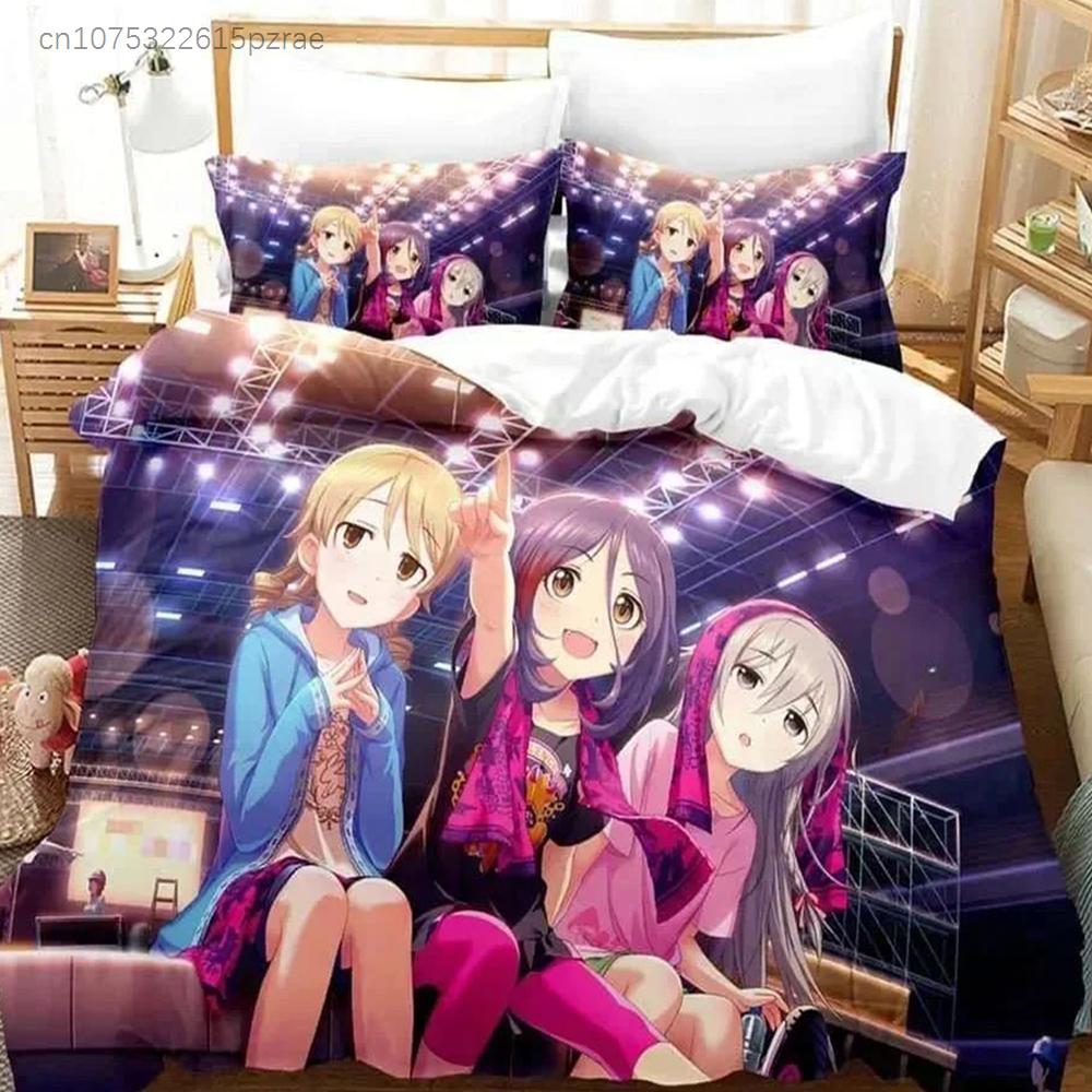 THE iDOLM@STER Cinderella Girls Starlight Stage Комплект постельного белья с наволочкой и пододеяльником Мягкое для кровати размера Queen King Домашний