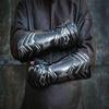 Черненая стальная пара наручей / Косплей-броня для одежды Larp - Металлические наручи, Фэнтези-воин, Костюм Лерпа, Рыцарь эпохи Возрождения/Средневековья
