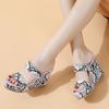 Wedge Slippers Women's Snakeskin Double Strap Platform High Heels Multicolor Summer Sandals Women Slides Open Toe Slippers Shoes