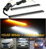 2 Pcs Waterproof Ultra Slim Switchback 30LED Amber+White Car Fog Light Bar DRL