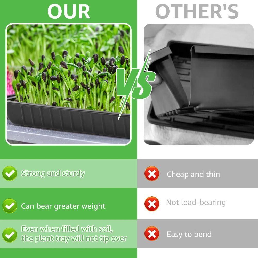 10Pcs Plastic Plant Growing Trays Reusable Bonsai Flowerpot Tray Seed Propagation Tray  Wheatgrass