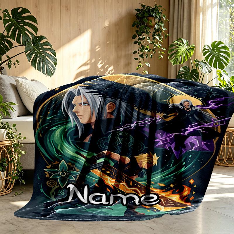 Custom Name Personalized Final Fantasy Print Blanket, Home Decor, Bedroom, Sofa, Camping, Couch, Gifts for Birthday ChristmasEnthusiasts