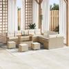 VidaXL 14-piece Garden Sofa Set Beige Polyrattan, Modern Furniture for Garden and Terrace, Outdoor Lounge 3362201