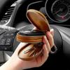 Men's Genuine Leather Double Zipper Car Key Cover - Retro First Layer Cowhide Key Bag
