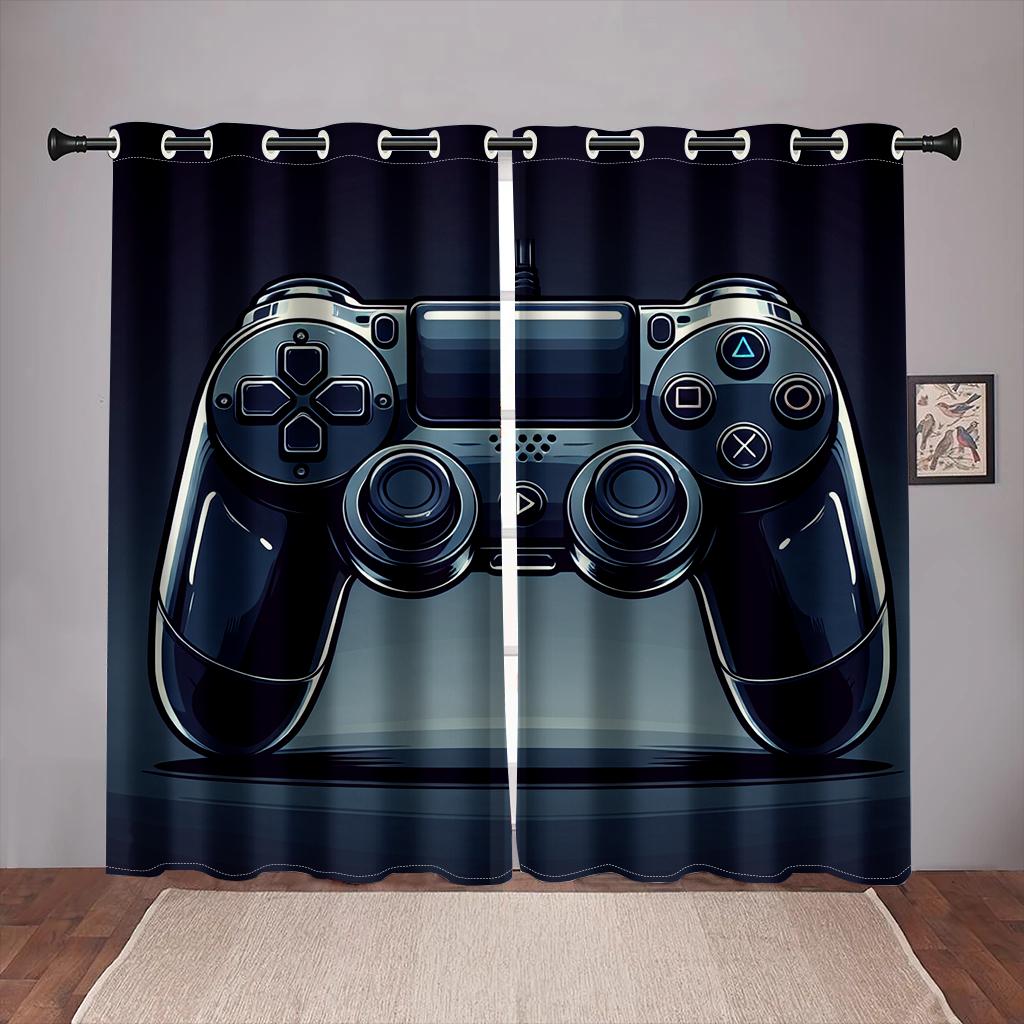 Cool Gamepad Switch Gamer Curtains for Boys Bedroom Graffiti Words Video Games Window Drapes Game Players Living Room Decoration