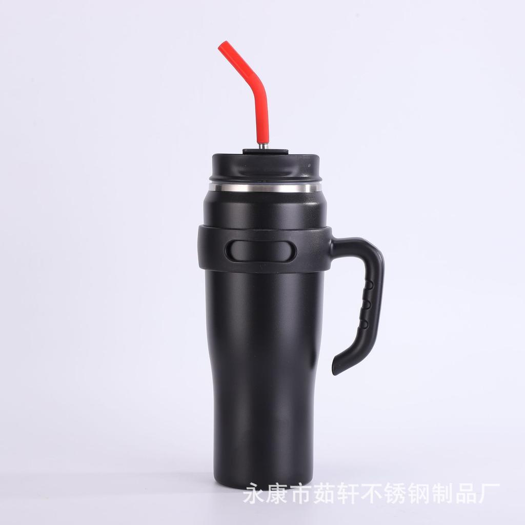 Соломенная кружка Big Mac из нержавеющей стали, большая емкость, 40 унций, кружка для льда, автомобиль с ручкой, автомобильная кружка