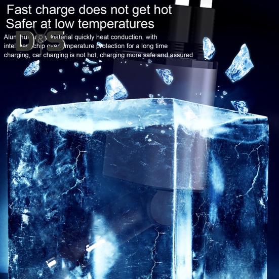 Автомобильное зарядное устройство с двойным выдвижным кабелем типа C, 8-контактный USB, 3A, 2,4A, напряжение, цифровой дисплей, универсальный, 100 Вт, высокая мощность, быстрая зарядка, автомобильная зарядка