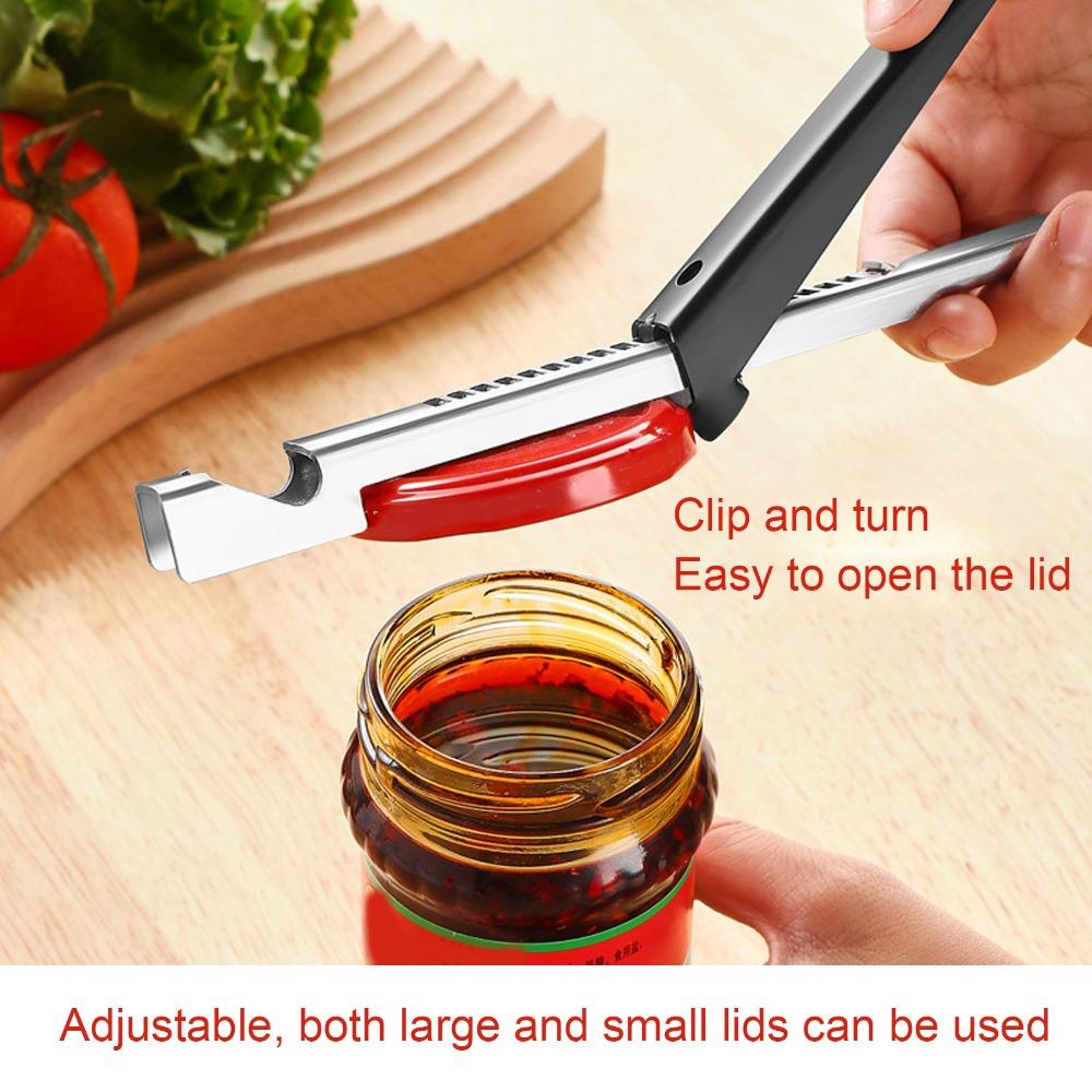 Stainless Steel Jar Opener Labor Saving Lid Remover Kitchen Tool Can Opener Weak Hands/Seniors