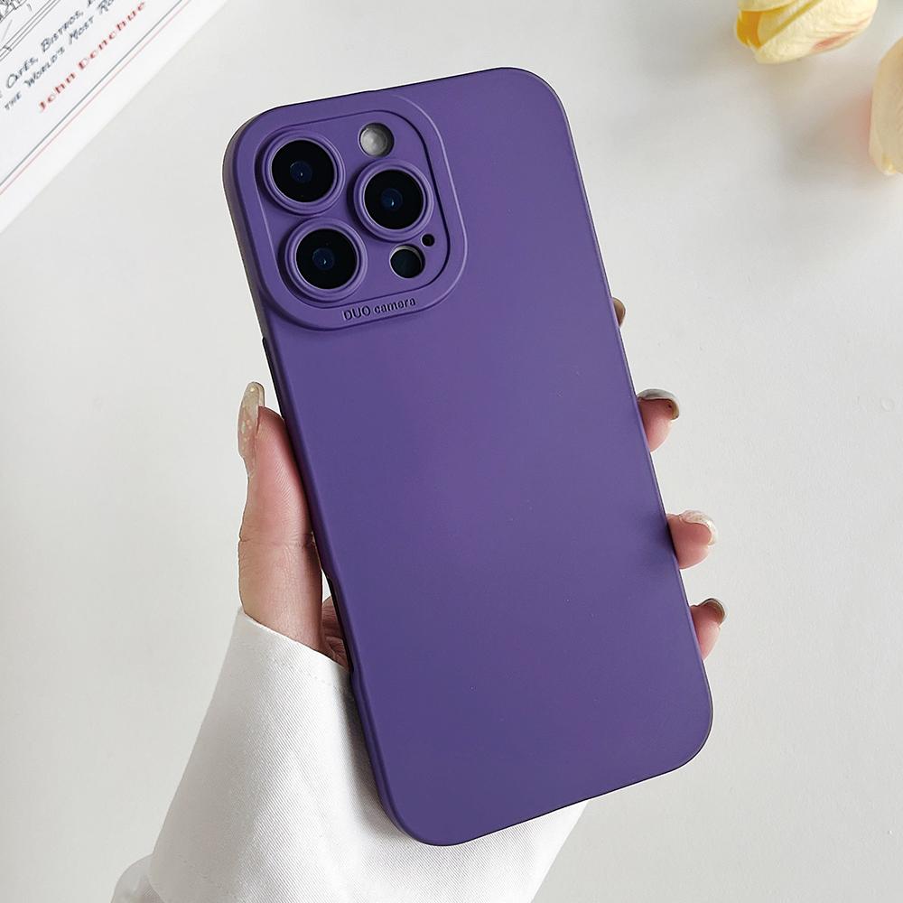Titanium gray fine hole liquid silicone phone case for For Iphone 16 15 14 13 12 11 Pro Max Plus full shockproof soft bumper cover