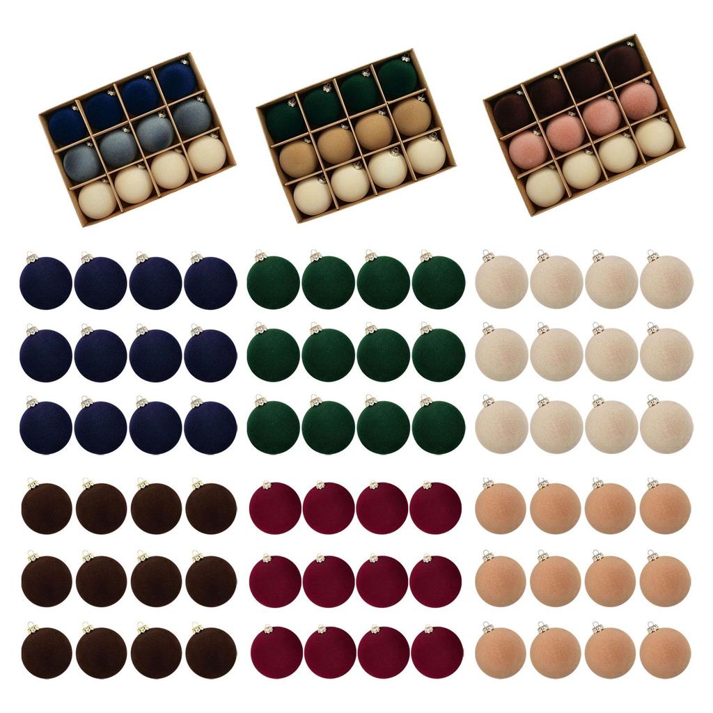 Christmas Ball Ornaments Velvet Plastic Shatterproof Baubles for Home Decoration Christmas Tree Accessories